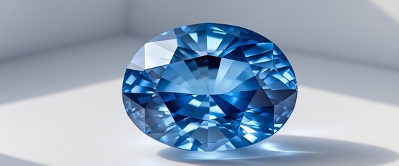 Sparkling Blue Gemstone with Brilliant Facets and Luxurious Shine