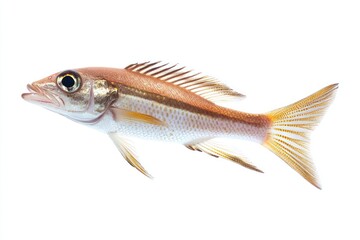 Side captured real fish, isolated on a transparency PNG.