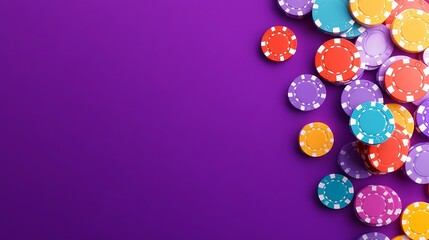 poker chips on a green background
