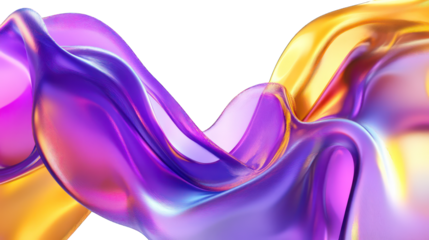 gold blue purple smoke wave movement 3d abstract gradient motion render isolated on white background