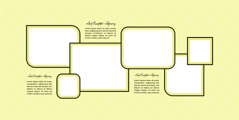 Pictures or photos frame collage. comics page grid layout abstract photo frames and digital photo wall template