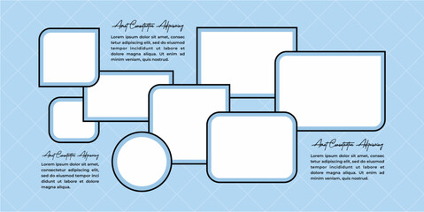 Pictures or photos frame collage. comics page grid layout abstract photo frames and digital photo wall template