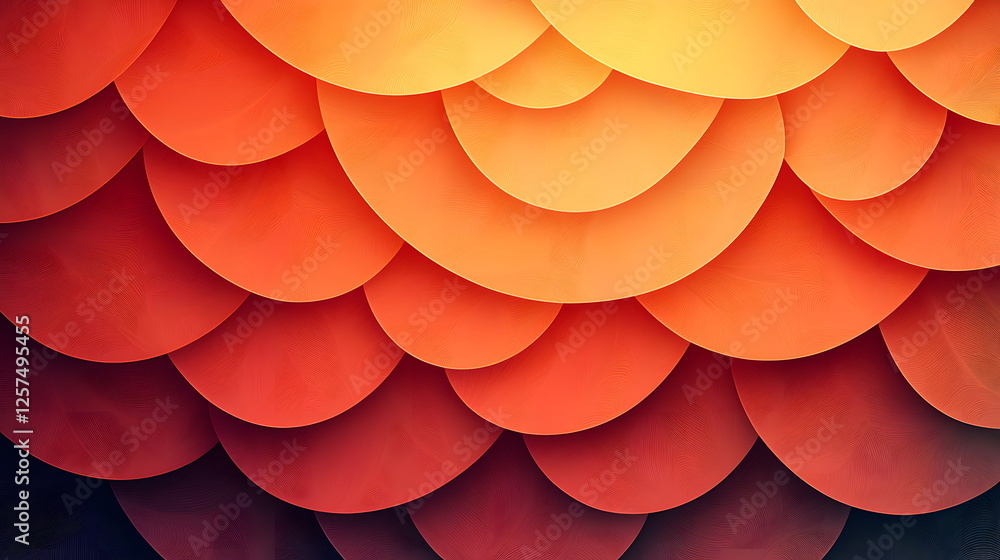Poster colorful overlapping circles with gradient shades of orange and yellow creating a vibrant abstract b