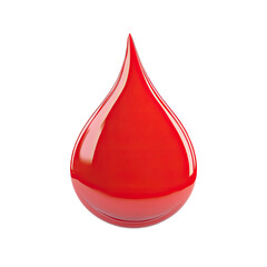 Fototapeta premium Red drop, isolated, white background, medical symbol
