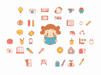 Creative Study Habits and Productivity Tips Vector Icons Collection