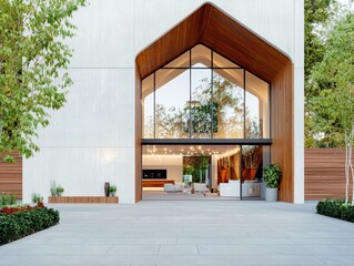 Modern Architectural Design of a Contemporary Home Entrance