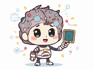 Artificial Intelligence in Educational Technology Vector Design