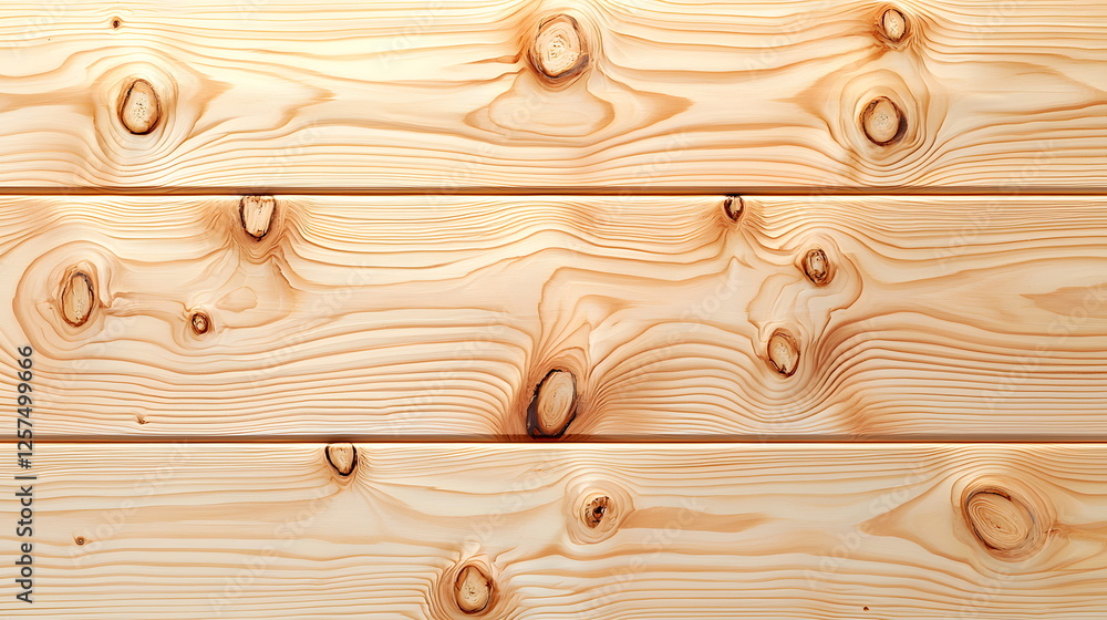 Aufkleber light-colored wooden planks with distinct knots and grain patterns arranged horizontally on a surfac