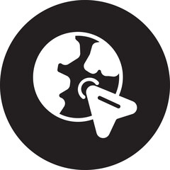 globe earth glyph icon