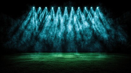 Stadium Field Lit By Bright Stage Lights