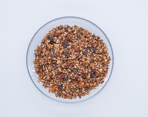 Granola with chocolate chips and nuts