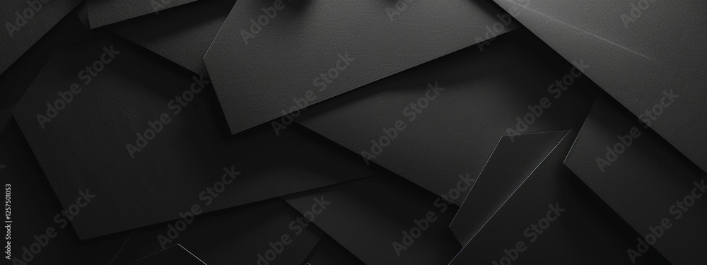 Wall mural abstract minimalist wallpaper with sharp geometric angles and figures on black background. featuring