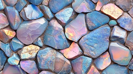 Vibrant opal stones abstract background nature textured surface close-up colorful beauty