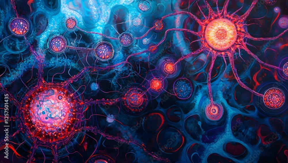 Poster abstract cells in microscopic system