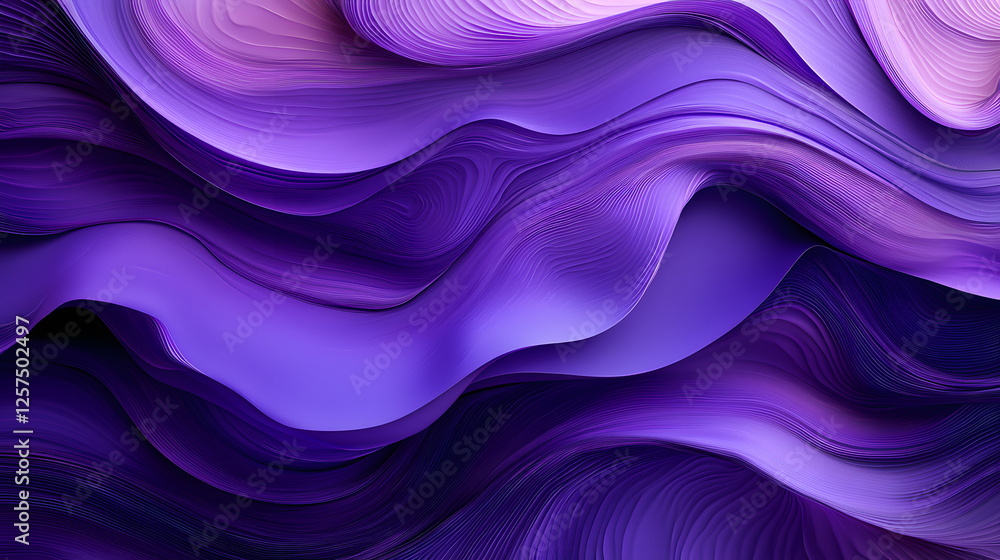 Aufkleber purple abstract waves flowing smoothly with gradients and soft textures in a digital artwork composi