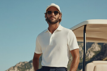 Stylish man enjoying a sunny day outdoors