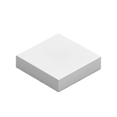Fototapeta premium Blank square box, studio shot, white background, packaging mockup