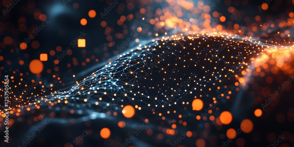 Aufkleber abstract data wave in dark background