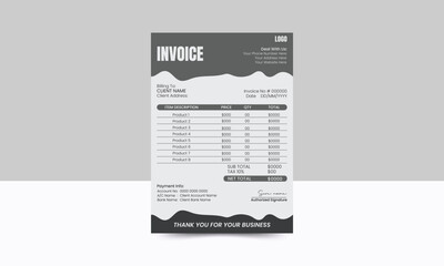  sleek and formal invoice design suitable for corporate settings, offering a professional look and customizable features for businesses of all sizes.