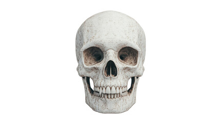 Obraz premium A realistic human skull displaying intricate details, perfect for educational and artistic purposes in anatomy and design.