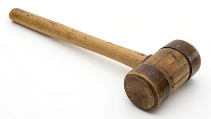 Wooden Mallet on White Background