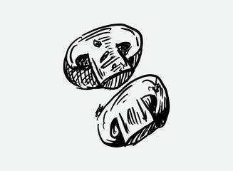 Illustration of an Barbeque Grill Drawing Mushroom