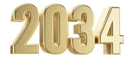 2034 Number New Year - 3D Render