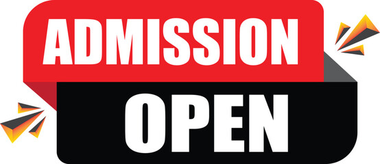 Admission open for school and colleges. Admission open badge for university. Admission open vector design. Admission Open Tag Vector Image Transparent