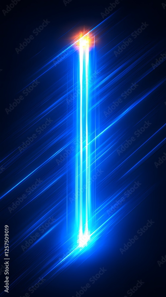 Poster bright blue light trails illuminating dark background creating a futuristic and dynamic atmosphere i