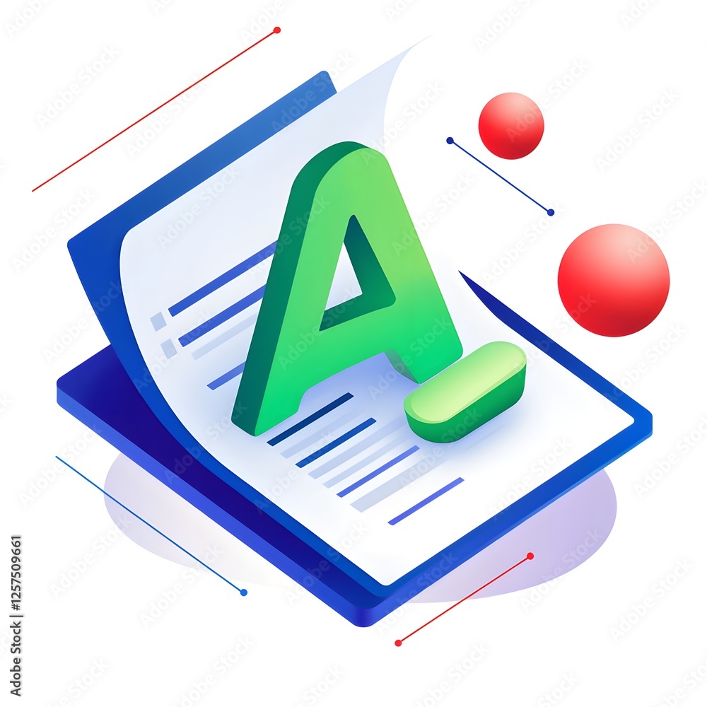Poster abstract document with letter a, futuristic design
