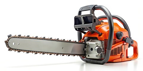 Fototapeta premium Chainsaw on White Background
