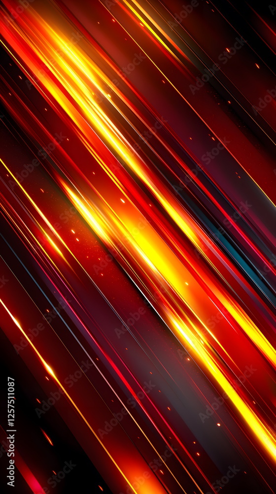 Aufkleber vibrant abstract background with streaks of orange, yellow, and red light on a dark surface creating