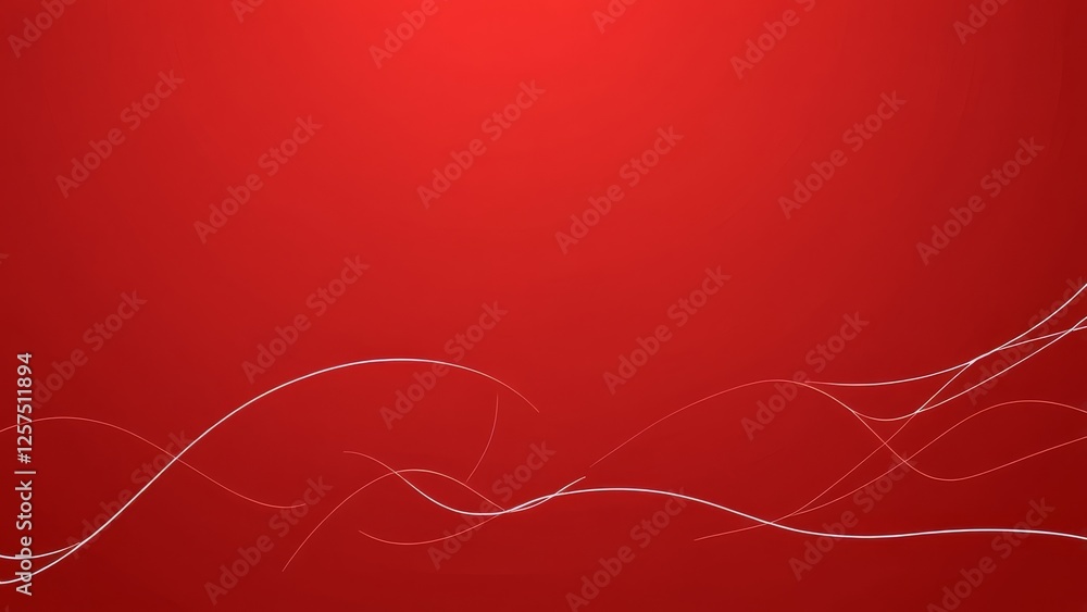 Aufkleber a vibrant red background with flowing white lines, creating a dynamic and modern design