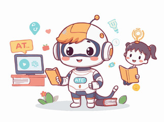 Innovative AI Solutions for Education: Vector Art