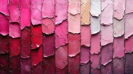 Abstract textured pattern of pink and red paint layers creating a vibrant visual effect