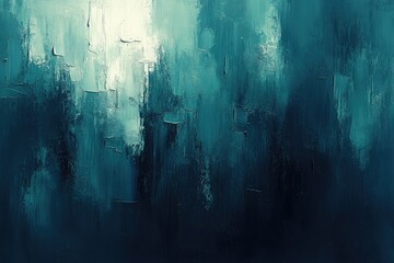 Abstract teal and blue gradient painting with soft textures and subtle light effects