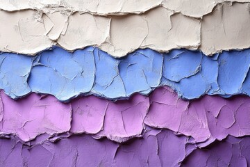 Textured layers of pastel colors showcasing artistic paint application on a wall