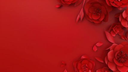 Naklejka premium Festive red - toned Women's Day background: Fiery Red Glow, Demonstrating Women's Distinguished Demeanor
