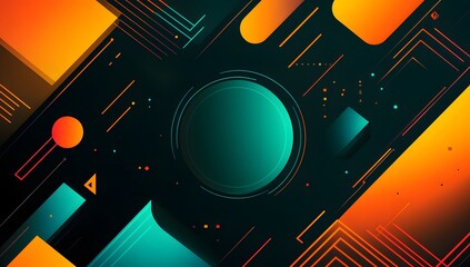 Obraz premium Abstract Geometric Shapes, Digital Design, Futuristic Background, Technology