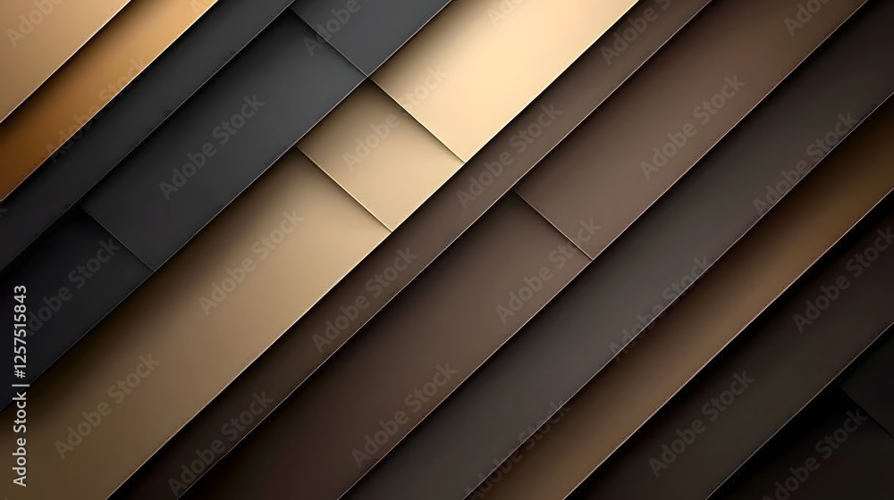 Poster layered geometric patterns in shades of brown and gold creating a modern abstract design for backgro