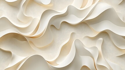 Soft undulating waves of creamy beige material creating a smooth, elegant texture for decor or design purposes indoors.