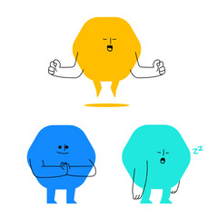 Doodle Shapes of Three Hexagon Icon Pack 02