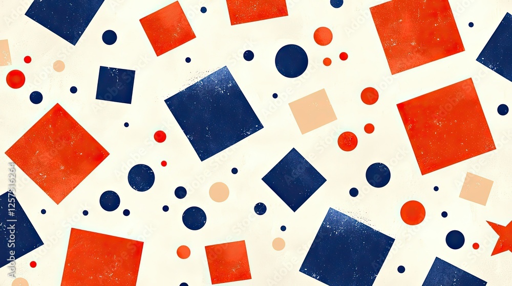 Aufkleber abstract geometric pattern with squares and circles