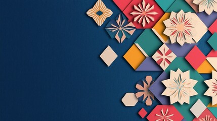 Obraz premium An eye-catching geometric greeting card design for 2025's Eid Mubarak.