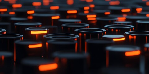 Abstract glowing dark futuristic control panel