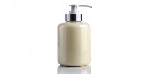 Cream Dispenser Pump Bottle on White Background