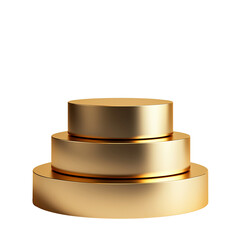Elegant Gold Podiums Award Ceremony Mockup 3d prize stage isolated on transparent background, png