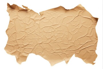 Torn Brown Paper Bag Isolated on White Background - Piece of Ripped Brown Paper in High Resolution