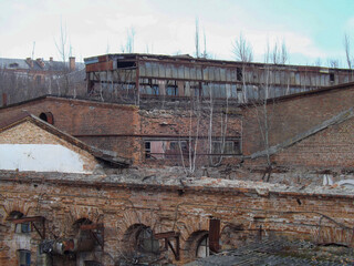 Old brick structures decay. 