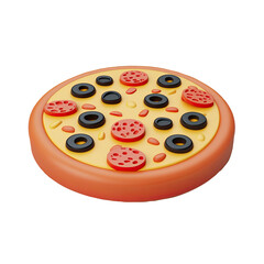 3D Pepperoni Pizza Olives Studio Shot Food Ad